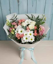 Букет цветов из:  Розы, Лизиантусы и Хризантемы в Усть-Кан