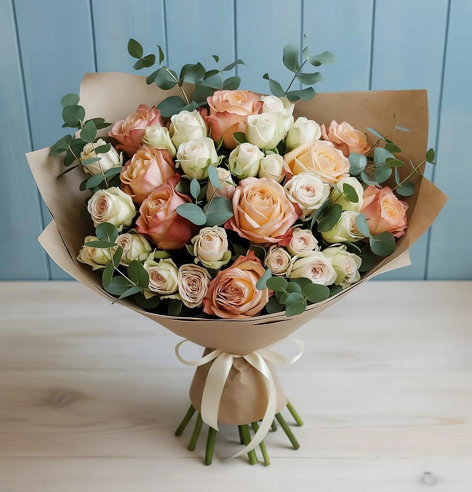 Букет цветов из: Альстромерии и Розы в Усть-Кан