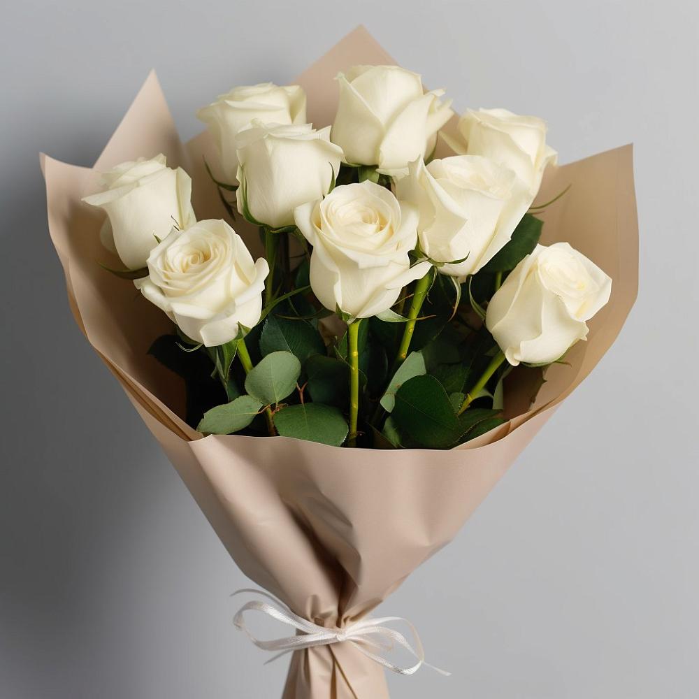 Букет 9 Белых роз Эдлесс Лав в Усть-Кан