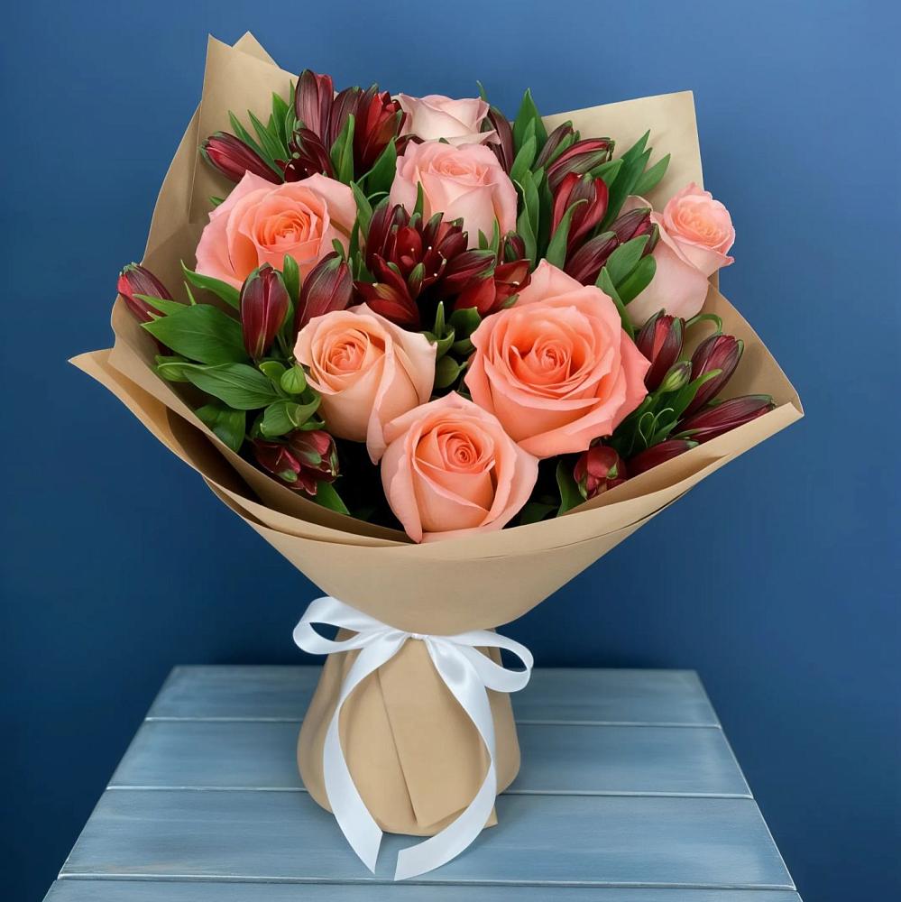 Букет цветов из: Розы и Альстромерии в Усть-Кан