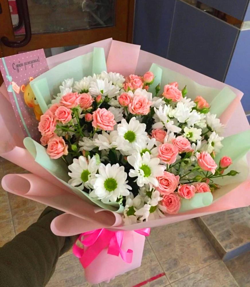 Букет цветов из: Розы и Хризантемы в Усть-Кан