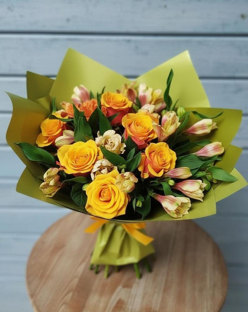 Букет цветов из: Альстромерии и Розы в Усть-Кан