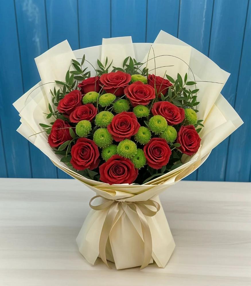 Букет цветов из: Розы и Хризантемы в Усть-Кан