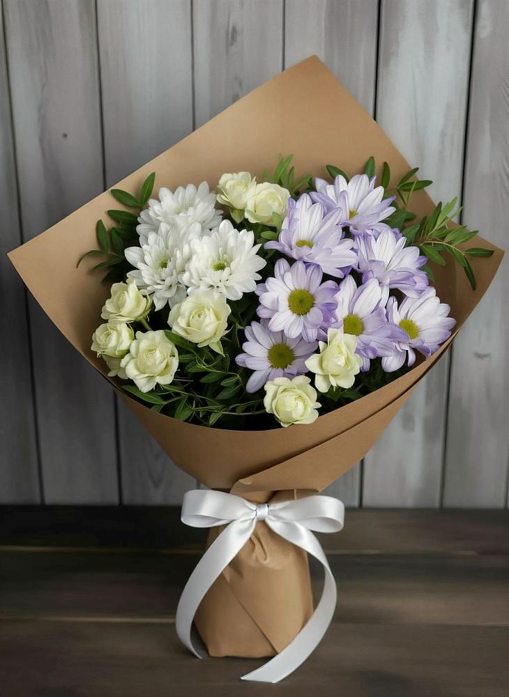 Букет цветов из: Хризантемы и Розы в Усть-Кан